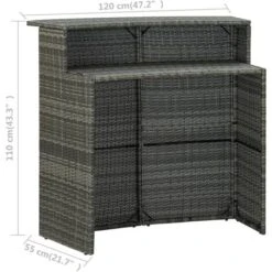 Set De Muebles De Bar De Jardín 3 Piezas Gris VidaXL -Mano Mano Ventas 36557723 3