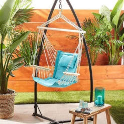 BATHRINS® Sostén Para Silla Colgante 214cm Soporte Para Columpio Estructura De Acero Negro Peso Máx 120Kg -Mano Mano Ventas 36692115 5