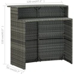 Juego Muebles De Bar Para Jardín 3 Piezas Y Cojines Gris VidaXL -Mano Mano Ventas 36697368 3