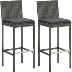 Juego Muebles De Bar Para Jardín 3 Piezas Y Cojines Gris VidaXL -Mano Mano Ventas 36697368 4