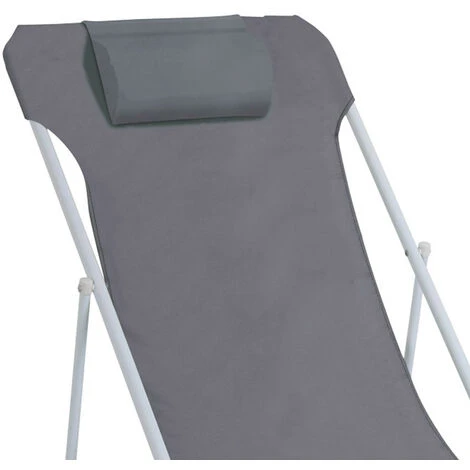 7house - Hamaca Plegable 3 Posiciones Con Cojín (Pack 2), Acero Y Tela Oxford, Para Piscina, Playa Y Camping, Tumbona Reclinable, Impermeable, Dimensiones 56x94x94cm (largo X Ancho X Alto), Color Gris 2 7house - Hamaca Plegable 3 Posiciones Con Cojín (Pack 2), Acero Y Tela Oxford, Para Piscina, Playa Y Camping, Tumbona Reclinable, Impermeable, Dimensiones 56x94x94cm (largo X Ancho X Alto), Color Gris - Imagen 2