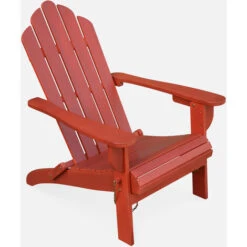 Sillón De Jardín En Madera De Eucalipto Terracota, Modelo Retro Plegable - SALAMANCA -Mano Mano Ventas 37322168 3