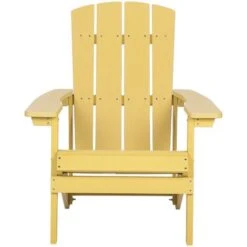 Silla De Jardín Amarilla De Madera Sintética Con Reposapiés Resistente A La Intemperie Estilo Moderno Adirondack -Mano Mano Ventas 37403984 5