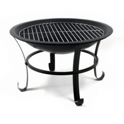 Brasero Exterior Ø56cm Con Protección Antichispas Y Parrilla, 2en1 Fogón Jardín Barbacoa, Con Gancho -Mano Mano Ventas 37829239 3
