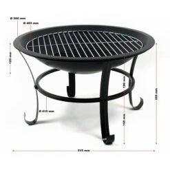 Brasero Exterior Ø56cm Con Protección Antichispas Y Parrilla, 2en1 Fogón Jardín Barbacoa, Con Gancho -Mano Mano Ventas 37829239 5