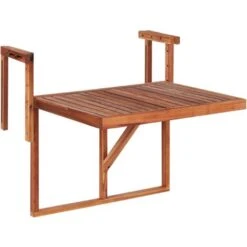Mesa Colgante Para Balcón Madera Oscura De Acacia 60 X 55 Cm Plegable Barandilla Para Exterior Udine -Mano Mano Ventas 37942738 4
