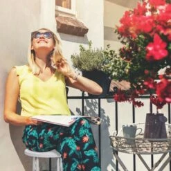 Relaxdays Set 2 Taburetes Plegables BASTIAN, Redondo, Plástico, Look Ratán, Resistente Intemperie, 45x32,5x29 Cm, Marrón -Mano Mano Ventas 38374864 3