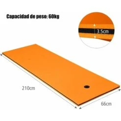 COSTWAY Hamaca De Agua De 210x66cm Para 1 Persona Hamaca Flotante Para Piscina Carga Hasta 60kg Cama De Agua Inflable (Naranja) -Mano Mano Ventas 38745743 3