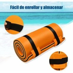 COSTWAY Hamaca De Agua De 210x66cm Para 1 Persona Hamaca Flotante Para Piscina Carga Hasta 60kg Cama De Agua Inflable (Naranja) -Mano Mano Ventas 38745743 4