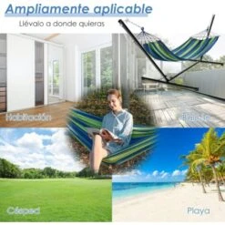 COSTWAY Soporte Para Hamaca De Metal Carga Hasta 150kg Para Patio Jardín Playa Camping (Solo Soporte, Sin Hamaca) Negro -Mano Mano Ventas 38746142 5