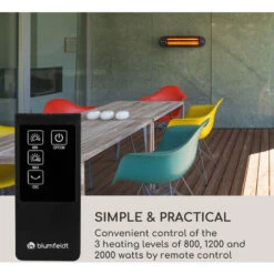 Blumfeldt Blum Gold Bar 2000 Swing Estufa Exterior 2000W 60° Oscilación -Mano Mano Ventas 41306645 3