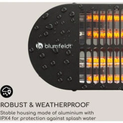 Blumfeldt Blum Gold Bar 2000 Swing Estufa Exterior 2000W 60° Oscilación -Mano Mano Ventas 41306645 4