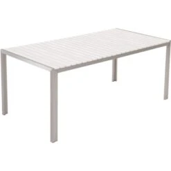 Conjunto De Comedor De Jardín Con Mesa Rectangular Blanco 2 Bancos Marco De Aluminio Nardo -Mano Mano Ventas 4151935 4