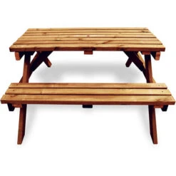 Plantawa Mesa De Picnic Premium Para Jardín Exterior Con 2 Bancos Madera De Pino Color Beige 150 X 150 X 80 Cm -Mano Mano Ventas 41918839 3