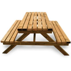 Plantawa Mesa De Picnic Premium Para Jardín Exterior Con 2 Bancos Madera De Pino Color Beige 150 X 150 X 80 Cm -Mano Mano Ventas 41918839 5