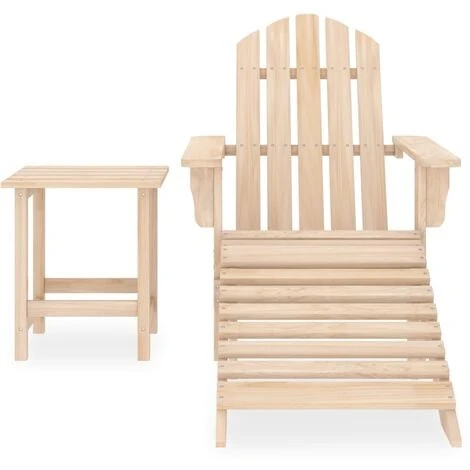 Silla Adirondack De Jardín Con Otomana Y Mesa Macizo Abeto Rosa VidaXL 2 Silla Adirondack De Jardín Con Otomana Y Mesa Macizo Abeto Rosa VidaXL - Imagen 2