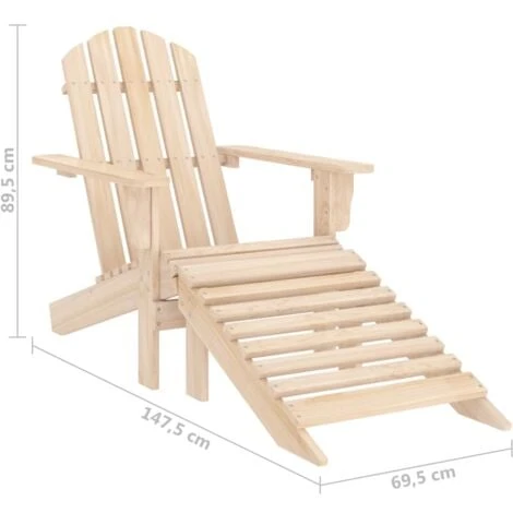 Silla Adirondack De Jardín Con Otomana Y Mesa Macizo Abeto Rosa VidaXL 3 Silla Adirondack De Jardín Con Otomana Y Mesa Macizo Abeto Rosa VidaXL - Imagen 3