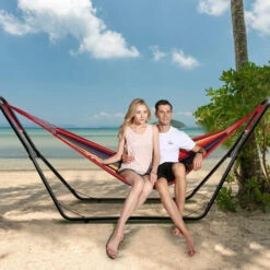 Soporte De Metal Para Hamaca De Jardín 280X95X115cm Marco De Hamaca (sin Lona)