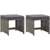 YOUTHUP Taburetes Jardín 2 Uds Y Cojines Ratán Sintético Gris Antracita
