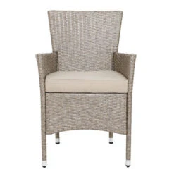 Deuba Conjunto De 1 Mesa Y 8 Sillas Apilables De Poliratán Gris Beige Con 8 Cojines De 7cm De Grosor -Mano Mano Ventas 45395839 5