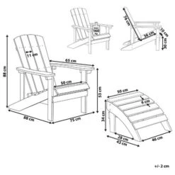 Silla De Jardín Roja De Madera Sintética Con Reposapiés Resistente A La Intemperie Estilo Moderno Adirondack -Mano Mano Ventas 45692476 3