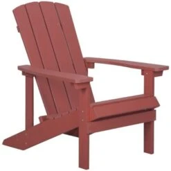 Silla De Jardín Roja De Madera Sintética Con Reposapiés Resistente A La Intemperie Estilo Moderno Adirondack -Mano Mano Ventas 45692476 4 1