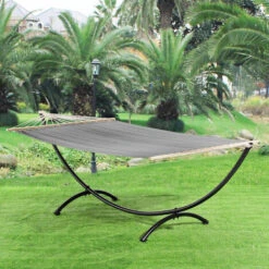 [casa.pro] Hamaca XXL Con Soporte (gris) (150 X 300 Cm) Conjunto Completo Superficie Para Tumbarse