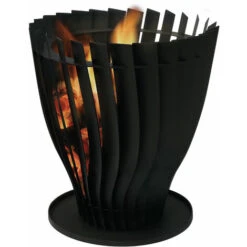 Brasero De Exterior De Diseño Alargado En Acero Negro