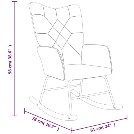 Silla Mecedora De Tela Patchwork VidaXL 3 Silla Mecedora De Tela Patchwork VidaXL - Imagen 3
