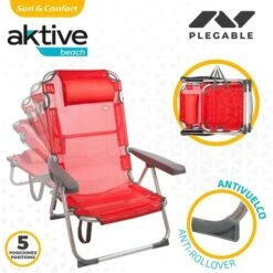 Silla Playera Alta Multiposición Rojo Aktive -Mano Mano Ventas 49891081 3