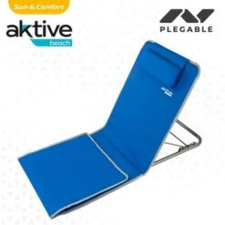 Esterilla Plegable Con Respaldo Reclinable, Cojín Y Bolsillo Azul Aktive -Mano Mano Ventas 49955800 4