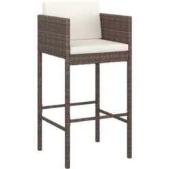 Set De Bar De Jardín 3 Piezas Y Cojines Ratán Sintético Marrón VidaXL 8 Set De Bar De Jardín 3 Piezas Y Cojines Ratán Sintético Marrón VidaXL -Mano Mano Ventas 50006220 4