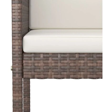 Set De Bar De Jardín 3 Piezas Y Cojines Ratán Sintético Marrón VidaXL 5 Set De Bar De Jardín 3 Piezas Y Cojines Ratán Sintético Marrón VidaXL - Imagen 5