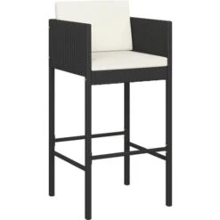 Set De Bar De Jardín 7 Pzas Y Cojines Ratán Sintético Negro VidaXL 8 Set De Bar De Jardín 7 Pzas Y Cojines Ratán Sintético Negro VidaXL -Mano Mano Ventas 50374824 4
