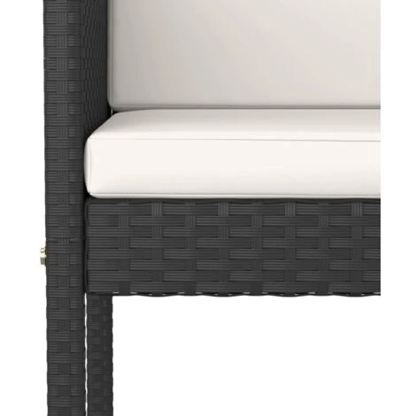 Set De Bar De Jardín 7 Pzas Y Cojines Ratán Sintético Negro VidaXL 5 Set De Bar De Jardín 7 Pzas Y Cojines Ratán Sintético Negro VidaXL - Imagen 5