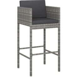 Set De Muebles Bar Jardín 3 Pzas Y Cojines Ratán Sintético Gris VidaXL 8 Set De Muebles Bar Jardín 3 Pzas Y Cojines Ratán Sintético Gris VidaXL -Mano Mano Ventas 50379387 4