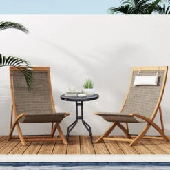 OUTSUNNY Mesa De Jardín Redonda Con Encimera De Vidrio Templado Decorativa Y Marco De Metal Para Patio Terraza Balcón Comedor Ø60x70 Cm -Mano Mano Ventas 50403811 3