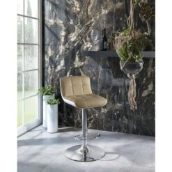 Taburete De Cuero Ecológico Gris Tórtola Moderno Con Altura Regulable 5 Taburete De Cuero Ecológico Gris Tórtola Moderno Con Altura Regulable -Mano Mano Ventas 50864289 3