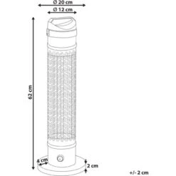 Estufa Eléctrica De Metal Negro 1000 W Torre Calefacción Infrarroja Jardín Exterior Krakatoa -Mano Mano Ventas 51006989 3