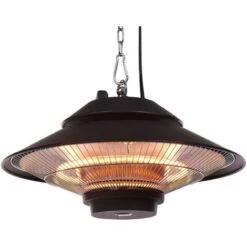 Estufa Eléctrica De Metal Negro 1500 W Colgante Techo Calefacción Radiante Jardín Exterior Merapi -Mano Mano Ventas 51139287 4