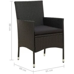 Sillas De Jardín 4 Unidades Con Cojines Ratán Sintético Negro VidaXL -Mano Mano Ventas 51359998 3