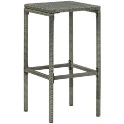 Set Muebles Bar Jardín 3 Piezas Y Cojines Ratán Sintético Gris -Mano Mano Ventas 51473200 5