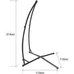 WYCTIN® Sostén Para Silla Colgante 214cm Soporte Para Columpio Estructura De Acero Negro Peso Máx 120Kg -Mano Mano Ventas 51598231 3