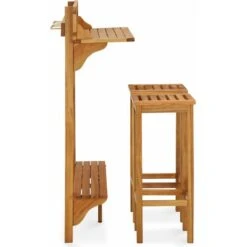 Juego De Bar De Balcón 3 Piezas Madera Maciza De Acacia -Mano Mano Ventas 51621046 3