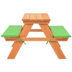 Mesa De Pícnic Infantil Con Bancos Madera De Abeto 89x79x50 Cm 6 Mesa De Pícnic Infantil Con Bancos Madera De Abeto 89x79x50 Cm -Mano Mano Ventas 51623926 2
