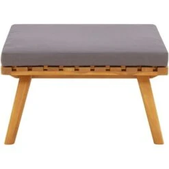 Reposapiés De Jardín Y Cojín Madera Maciza Acacia 60x60x29 Cm -Mano Mano Ventas 51625680 3