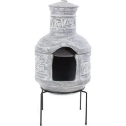 RedFire Chimenea Con Parrilla Acopulco Arcilla Gris Claro