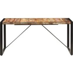 Mesa De Comedor De Madera Maciza Reciclada 160x80x75 Cm -Mano Mano Ventas 52113775 3