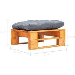 Otomana De Jardín De Palés Cojín Gris Madera Marrón Miel -Mano Mano Ventas 52117934 3