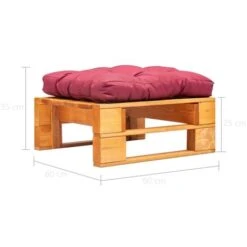 Otomana De Jardín De Palés Cojín Rojo Madera Marrón Miel -Mano Mano Ventas 52117942 3